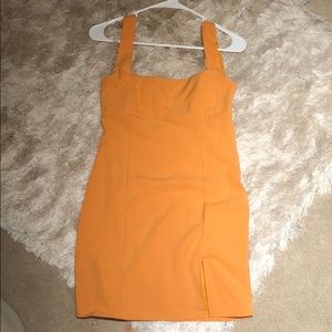 Orange slit dress